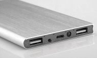 Power bank 20000 mAh slim - silver