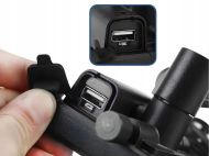 Adjustable motorcycle phone holder with USB charging