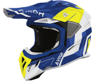 Cască motocross AIROH AVIATOR ACE 2 SHIELD ALBASTRU/GALBEN