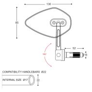 Καθρέπτες μοτοσυκλέτας BARRACUDA SKIN-X BAR END B-LUX