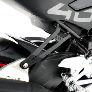 Стойка за генерация R&G RACING Rear Footrest Blanking Plate & Exhaust Hanger Kit - Black CFMOTO 450SR 23-25