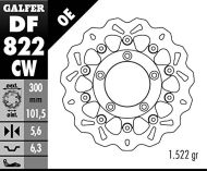 Floating rear brake disc Galfer WAVE FLOATING COMPLETE (C. ALU.) 300x5.6mm DF822CW