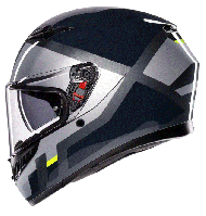AGV K3 SHADE GRAY/YELLOW FLUO HELMET