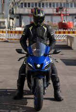 Textile motorcycle jacket Lindstrands Sandvik Black/yellow