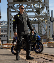 Textile motorcycle jacket Lindstrands Sandvik Black/yellow