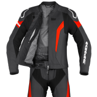 LEATHER MOTORCYCLE TEAM SPIDI LASER TOURING Red/Black 2PC