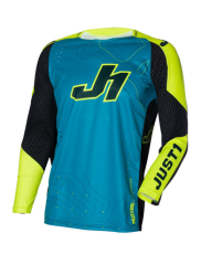 Φανέλα Motocross Just1 J-Flex 2.0 Frontier Teal Μαύρο/Κίτρινο Φλουό