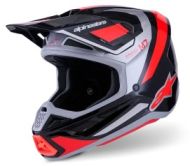 Κράνος Motocross ALPINESTARS SM7 RISE ΜΑΥΡΟ/ΚΟΚΚΙΝΟ/ΑΣΗΜΙ