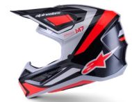 Κράνος Motocross ALPINESTARS SM7 RISE ΜΑΥΡΟ/ΚΟΚΚΙΝΟ/ΑΣΗΜΙ