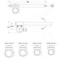 CLIP-ON handlebar BARRACUDA 52mm