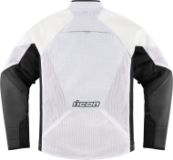 Motorcycle jacket ICON MESH AF LEATHER CE WHITE