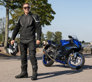 Geacă de motocicletă din piele Lindstrands Sanden neagră