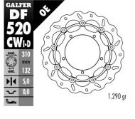 Galfer WAVE DISC FLOATING COMPLETE LEFT 310X5MM DF520CWI