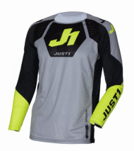 Tricou Motocross Just1 J-Flex 2.0 District Gri/Galben Fluo/Negru