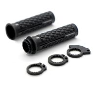Motorcycle grips BARRACUDA CLASSIC BLACK SILVER GRIPS