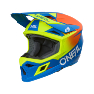 Motocross Helmet O'NEAL 3SERIES SOLID BLUE/NEON