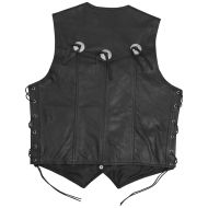 Leather motorcycle vest A-PRO GAMBLER BLACK