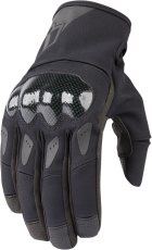 Leather motorcycle gloves ICON STORMHAWK - BLACK