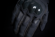 Leather motorcycle gloves ICON STORMHAWK - BLACK