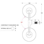 Καθρέπτες μοτοσυκλέτας BARRACUDA SKIN-S BAR END B-LUX