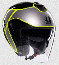 AGV IRIDES DAVAO BLACK/GREY/YELLOW FLUO scooter helmet