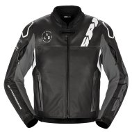 Leather motorcycle jacket SPIDI DP PROGRESSIVE LEATHER Black/White
