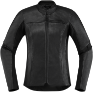 Women's leather motorcycle jacket OVERLORD LEATHER - BLACK