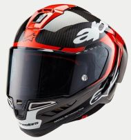 Casca ALPINESTARS Supertech R10 Team Negru/Carb/Roșu Fluo/Alb