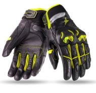 Leather gloves 70 DEGREES SUMMER NAKED BLACK/YELLOW FLUO