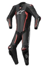ALPINESTARS LEATHER TEAM Coveralls MISSILE V2 BLACK/FLUO RED