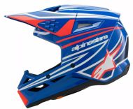 Παιδικό κράνος μοτοκρός ALPINESTARS SM3 WURX ΜΠΛΕ/ΚΟΚΚΙΝΟ/WT/BK