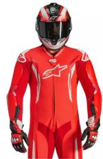 Echipament piele ALPINESTARS GP TECH V5 FLUO ROȘU/ALB