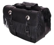 Leather motorcycle saddles ADRENALINE FRINGES BLACK