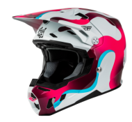 Κράνος motocross FLY RACING Formula CC Vibe - Λευκό/Ροζ/Μπλε