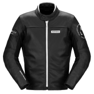 Leather motorcycle jacket SPIDI Genesis Black/White