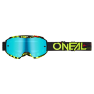 Мотокрос очила O'NEAL B-10 ATTACK BLACK/NEON YELLOW - RADIUM BLUE V.24