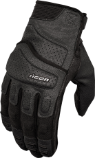 Leather motorcycle gloves ICON SUPERDUTY3 - BLACK