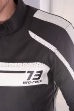 Motorcycle leather jacket A-PRO SBK WHITE