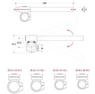 CLIP-ON handlebar BARRACUDA 55mm