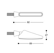 LED мото мигачи BARRACUDA SQB-LED BASIC
