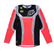 Φανέλα Motocross TROY LEE DESIGNS SE PRO με ρίγες - Υπέρυθρη/Μαύρη