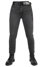 Women's motorcycle jeans PANDO MOTO Kaya Slim Grey - Slim-Fit Armalith®