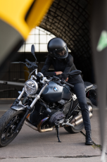 Women's motorcycle jeans PANDO MOTO Kaya Slim Grey - Slim-Fit Armalith®