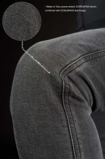 Women's motorcycle jeans PANDO MOTO Kaya Slim Grey - Slim-Fit Armalith®