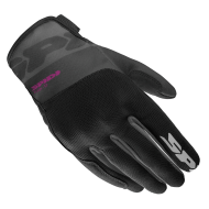 Women's textile motorcycle gloves SPIDI FLASH-KP BLACK/FUCHSIA