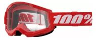 Детски мотокрос очила 100% STRATA2 RED CLEAR