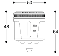 Rezervor lichid de frână BARRACUDA diametru 50 SILVER