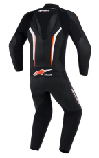 ALPINESTARS LEATHER TEAM 1PCS GP FORCE V2 Negru/Alb/Roșu Fluo