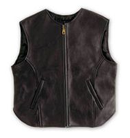 Leather motorcycle vest A-PRO BLACK OUT