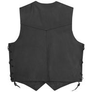 Leather motorcycle vest A-PRO WILD BLACK